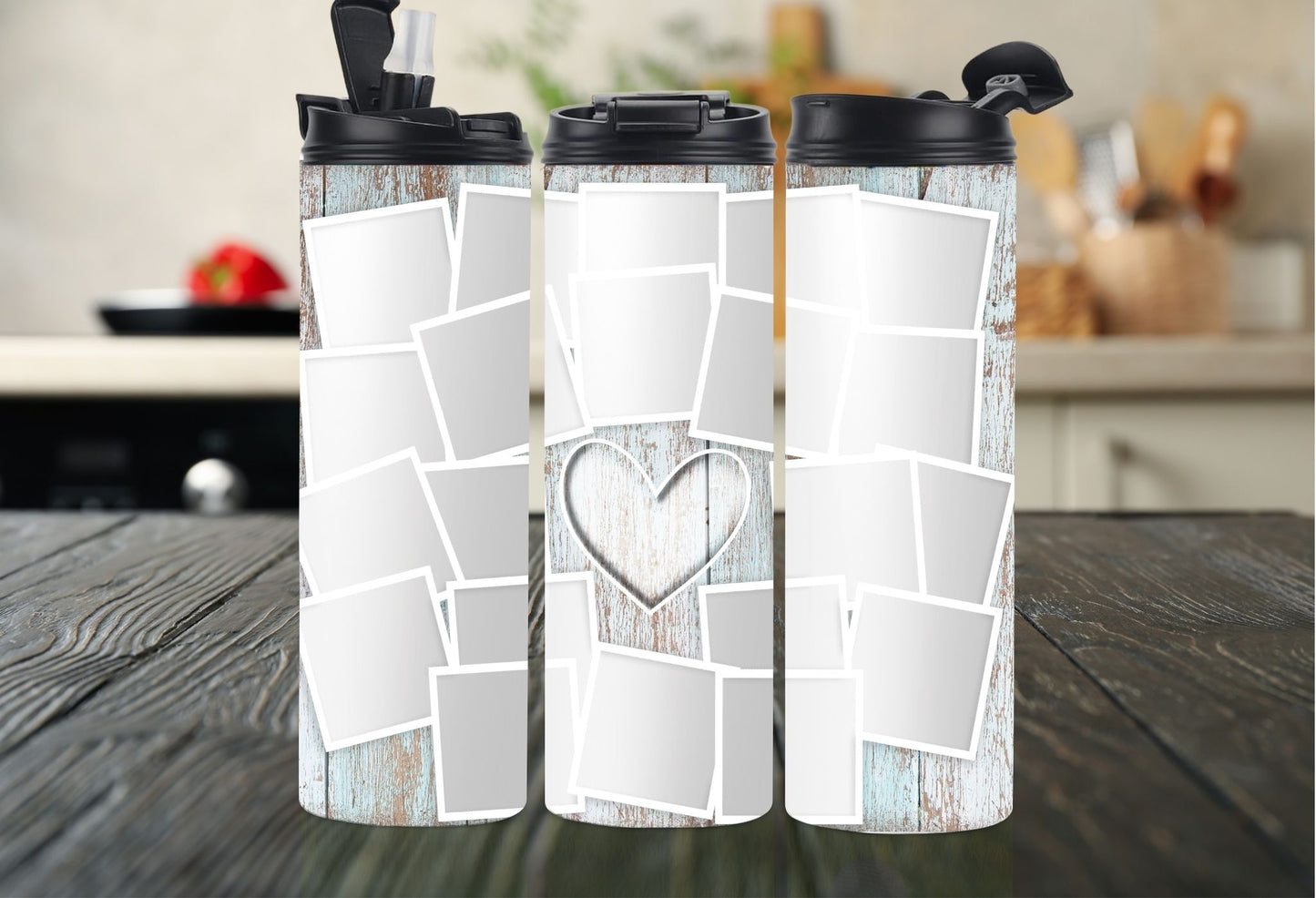 Heart Photo Collage Tumbler