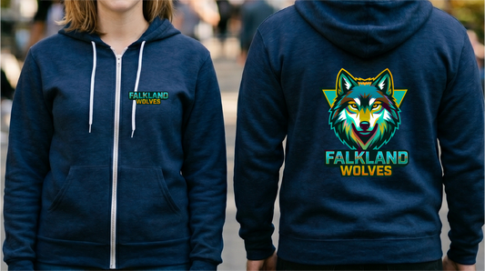 Falkland Wolves - Neon Zip-Up Hoodie