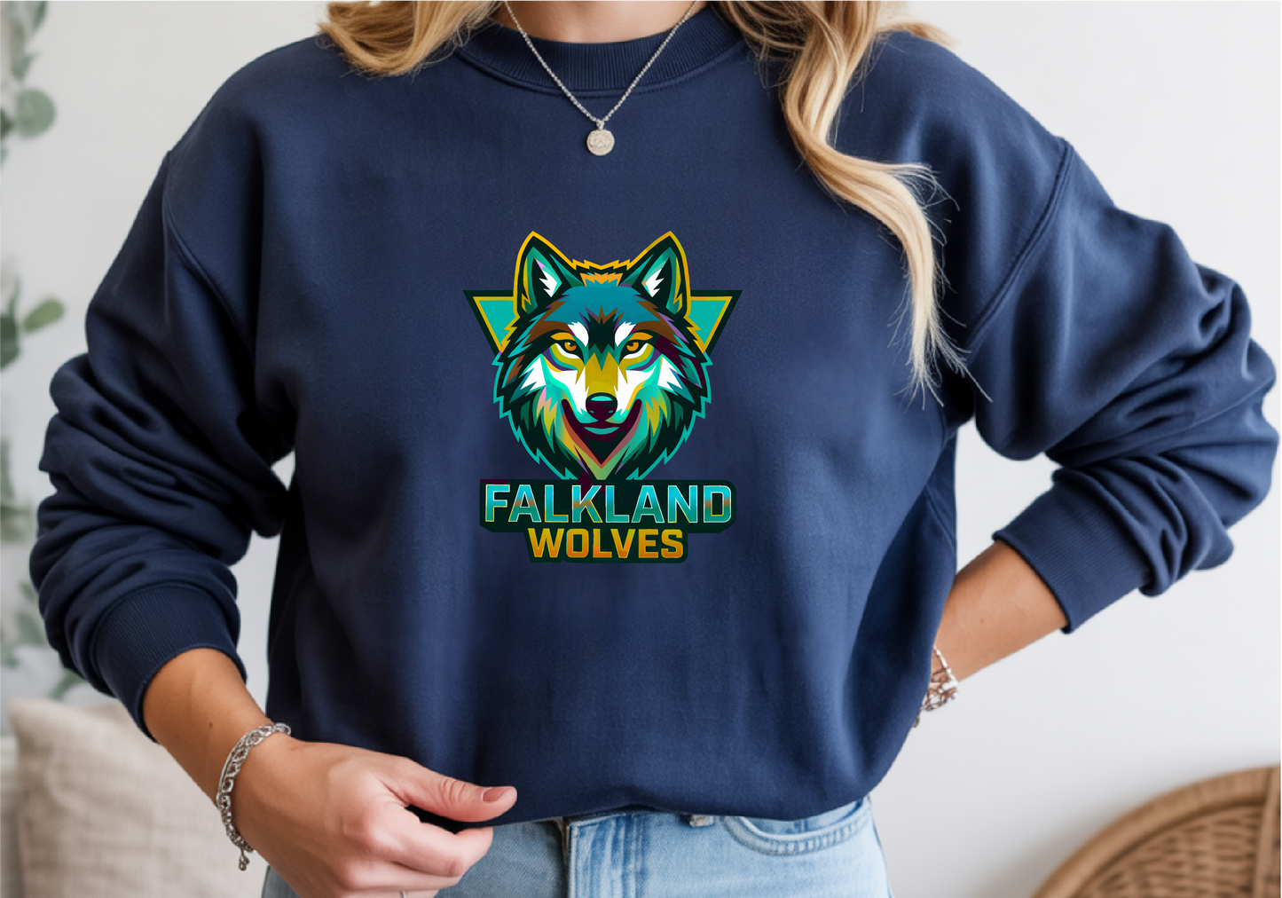 Falkland Wolves - Neon Crewneck Sweater