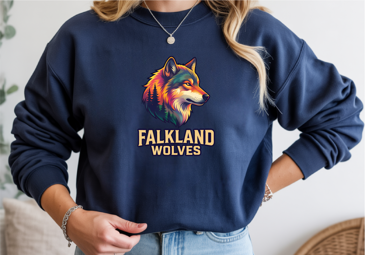 Falkland Wolves - Tree Crewneck Sweater