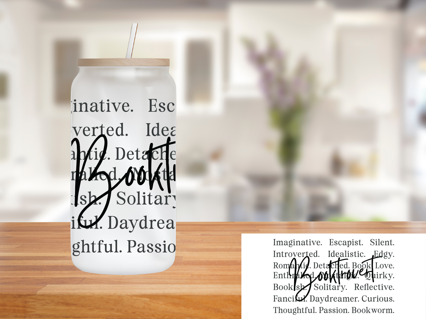 Booktrovert 16 oz Glass Can