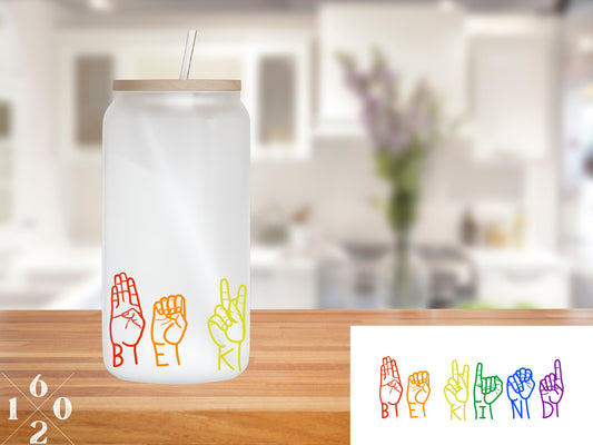 Be Kind ASL Glass Can