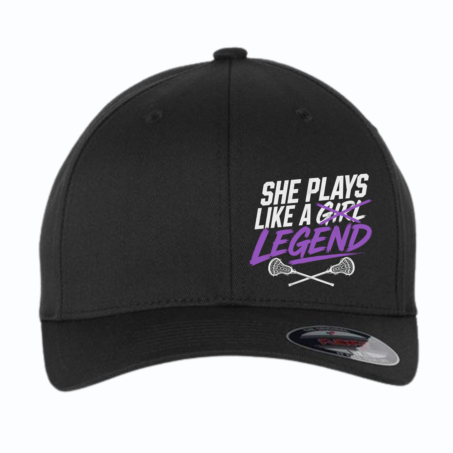 She Plays Like A Legend Baseball Cap