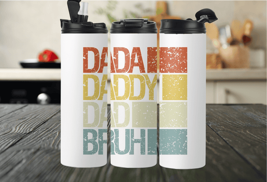 DADA DADDY DAD BRUH Tumbler – Retro Fade Edition