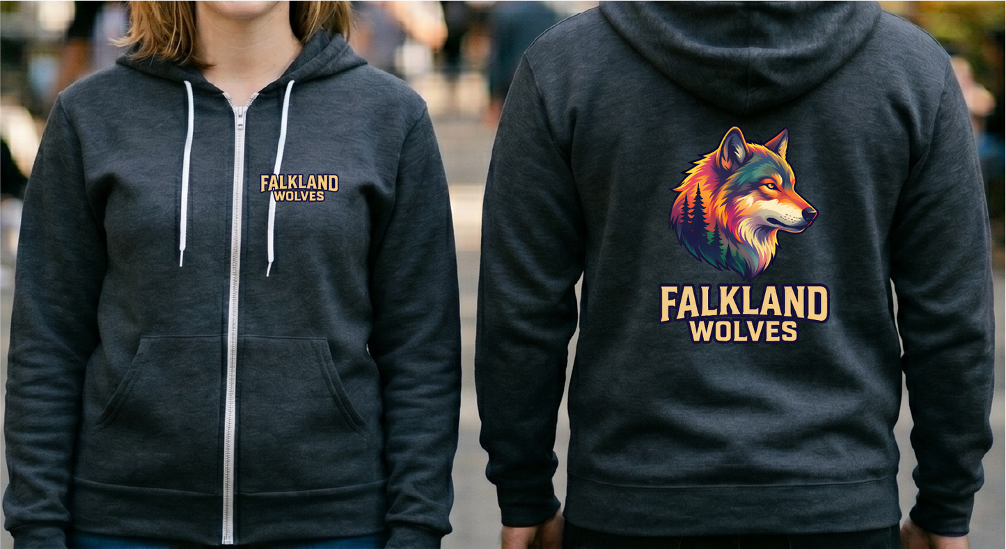 Falkland Wolves - Tree Zip-Up Hoodie