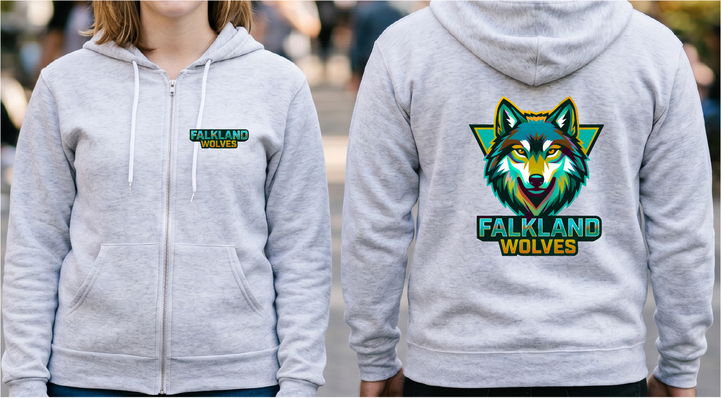 Falkland Wolves - Neon Zip-Up Hoodie