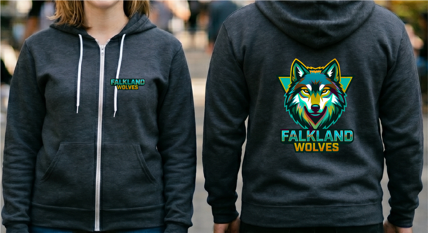 Falkland Wolves - Neon Zip-Up Hoodie