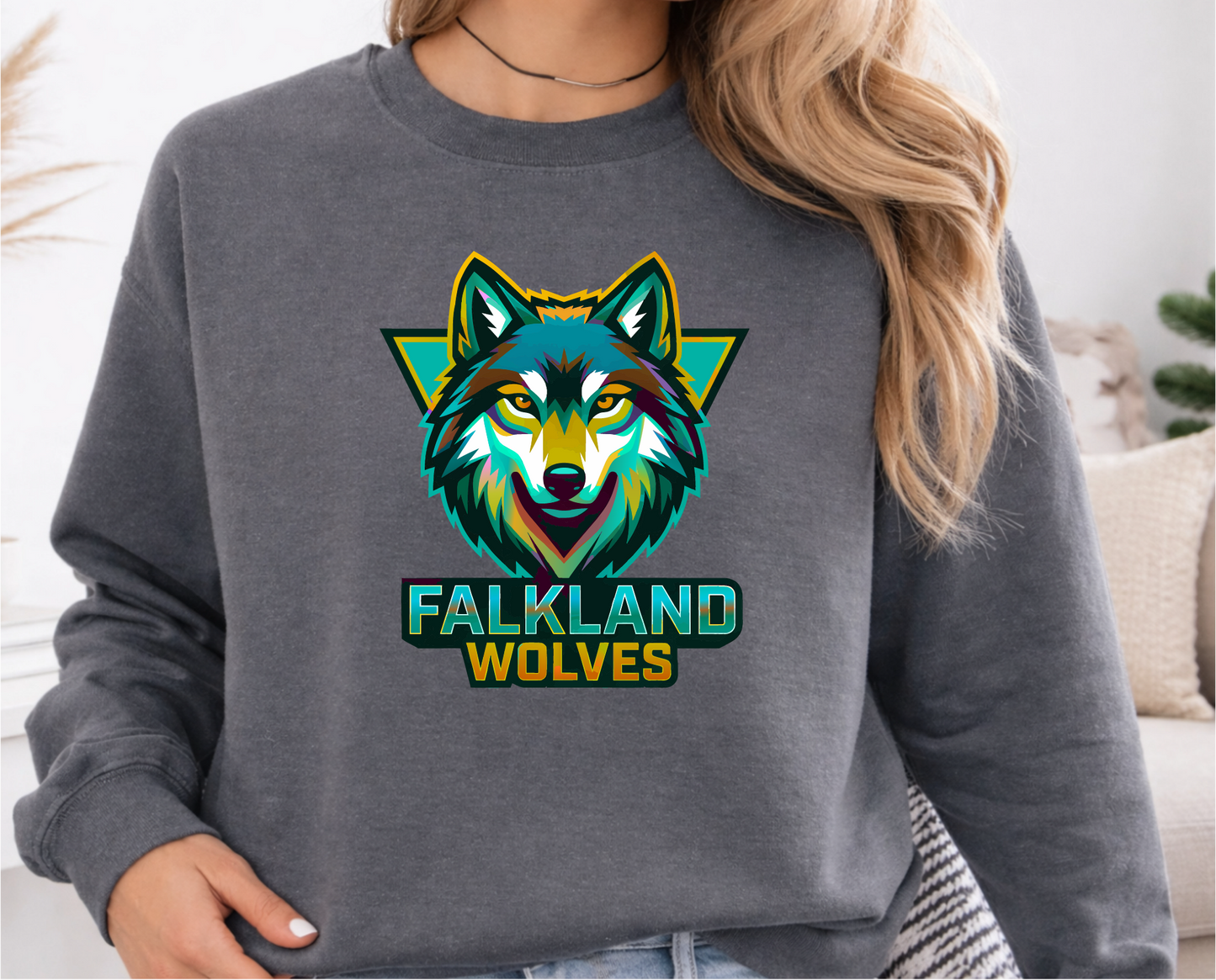Falkland Wolves - Neon Crewneck Sweater