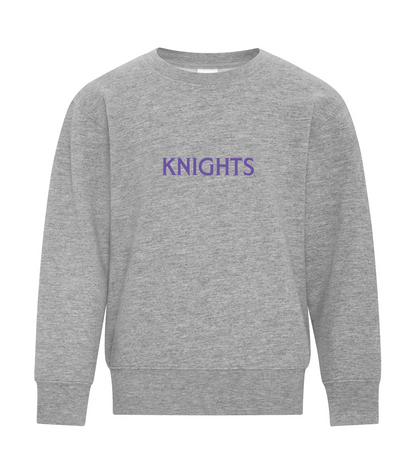 North Okanagan Knights Outlined Youth Crewneck Sweater