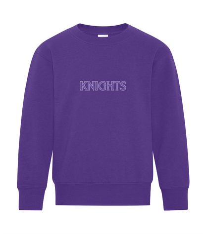 North Okanagan Knights Outlined Youth Crewneck Sweater