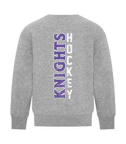 North Okanagan Knights Outlined Youth Crewneck Sweater