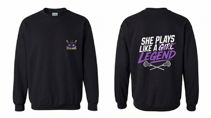 She Plays Like A Legend Crewneck Sweater