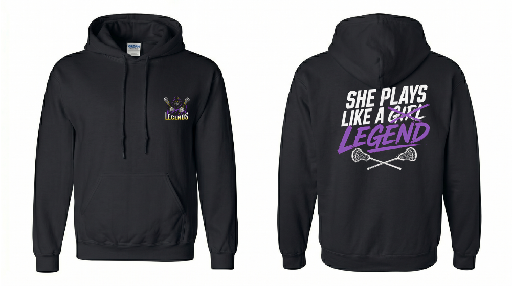 She Plays Like A Legend Pullover Hoodie