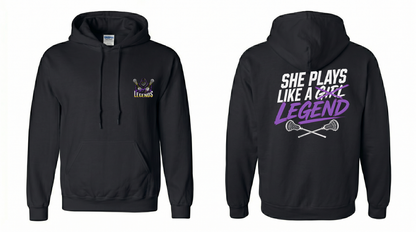 She Plays Like A Legend Pullover Hoodie