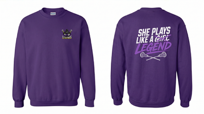 She Plays Like A Legend Crewneck Sweater