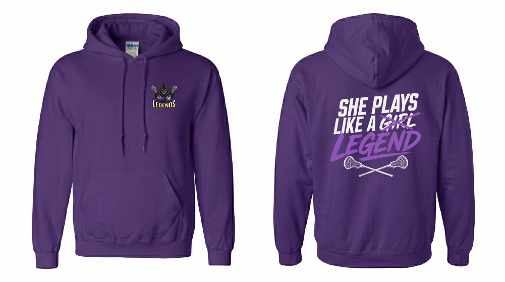 She Plays Like A Legend Pullover Hoodie