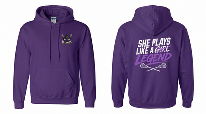 She Plays Like A Legend Pullover Hoodie