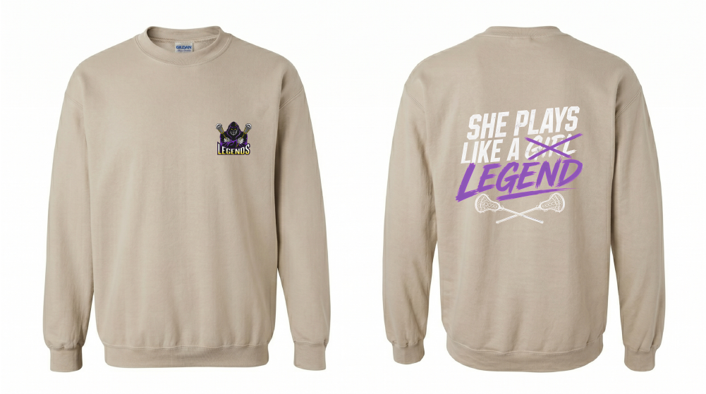 She Plays Like A Legend Crewneck Sweater