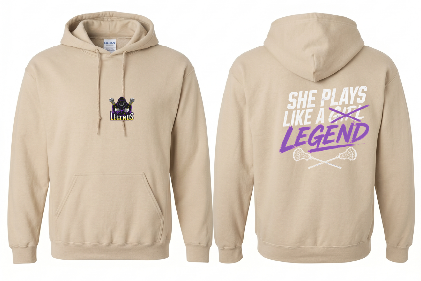 She Plays Like A Legend Pullover Hoodie