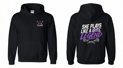 She Plays Like A Legend Pullover Hoodie