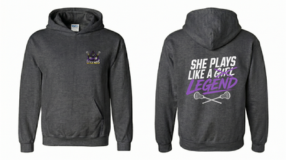 She Plays Like A Legend Pullover Hoodie