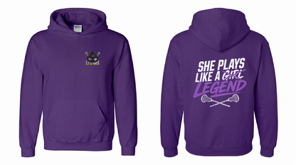 She Plays Like A Legend Pullover Hoodie