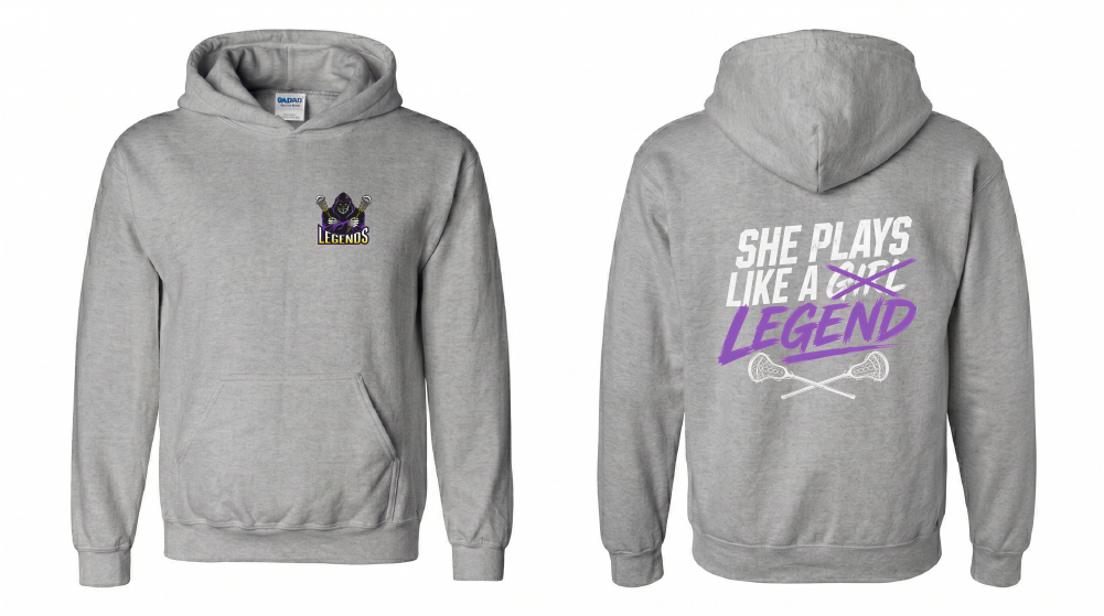 She Plays Like A Legend Pullover Hoodie