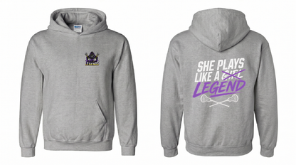 She Plays Like A Legend Pullover Hoodie