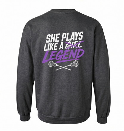 She Plays Like A Legend Crewneck Sweater